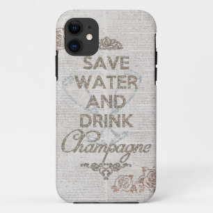Wasser Sparen Und Champagner Trinken Schäbige Glit Case-Mate iPhone Hülle