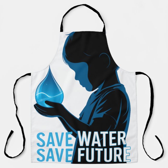 Wasser sparen Zukunft retten Schürze (Vorderseite)