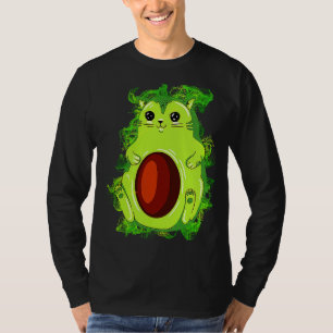 Wasser Splash Niedlich Avocado Cat T-Shirt