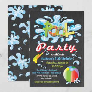 Wasser Splash Pool Party Geburtstag Einladungen