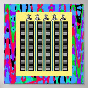 Wasser sticht an: Wasser-Hahn-optische Täuschung Poster