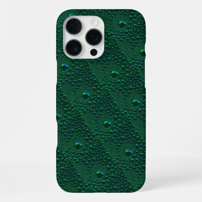 Wasser tropft auf grünem Metall iPhone Hülle (Rückseite)