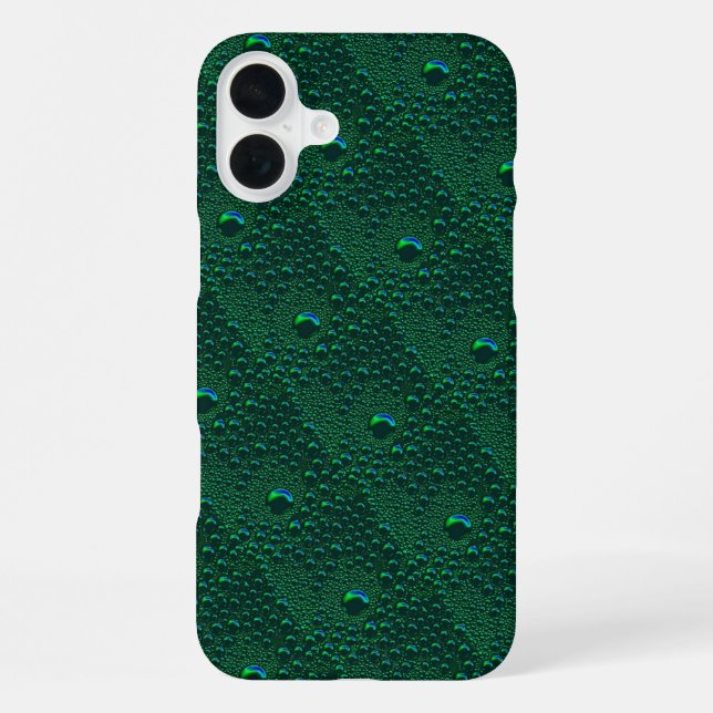 Wasser tropft auf grünem Metall iPhone Hülle (Rückseite)