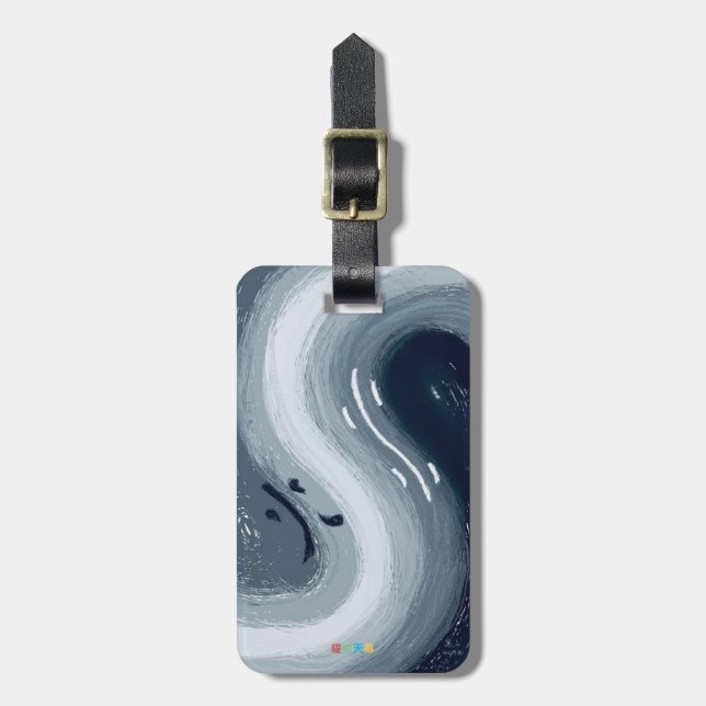 Wasser und Feuer sind wie Yin und Yang in Harmonie Gepäckanhänger (Vorderseite vertikal)