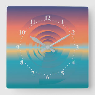 Wasser und Horizont Quadratische Wanduhr