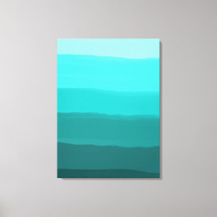 Wasser und Sky Blue Degrees Farben Streifen Leinwanddruck