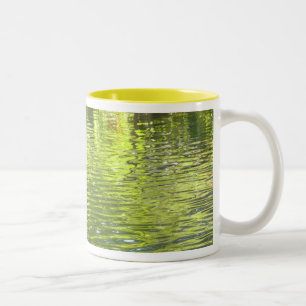 Wasser von Oak Creek Gelb und Grün Naturfoto Zweifarbige Tasse