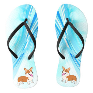 Wasser-WelleCorgis Flip Flops