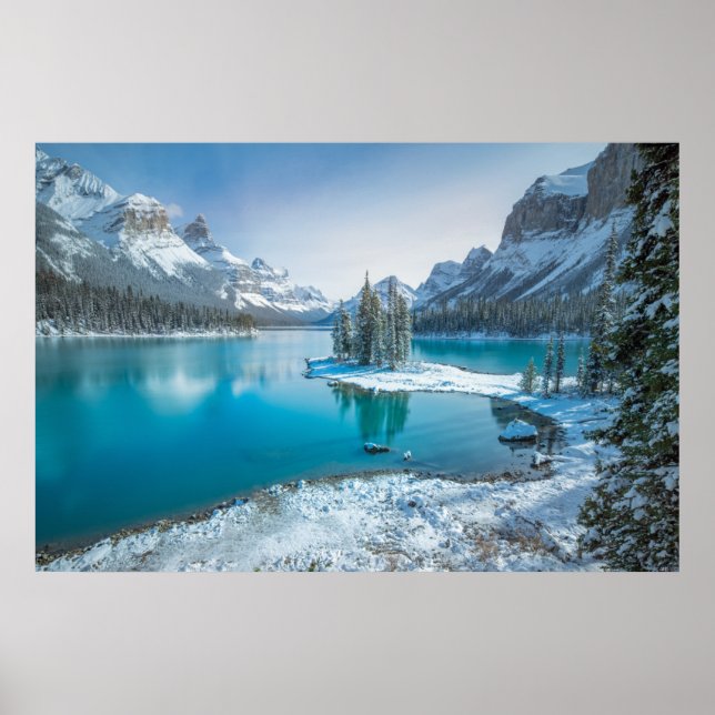 Wasser | Winter Jasper National Park, Kanada Poster (Vorne)