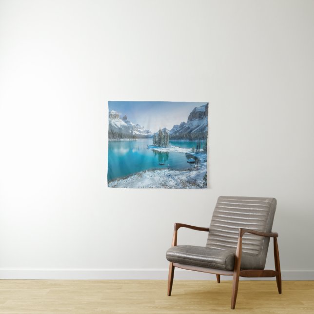 Wasser | Winter Jasper National Park, Kanada Wandteppich (Beispiel (Horizontal))