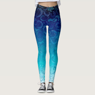 Wasser-Wirbel auf verblassendem blauem Hintergrund Leggings