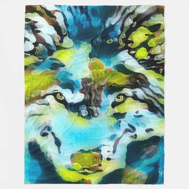 Wasser-Wolf-Geistwatercolor-Kunst-Fleece-Decke Fleecedecke (Vorderseite)