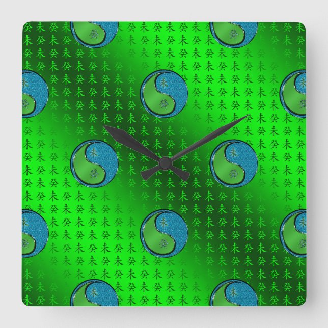 Wasser Ziege Quadratische Wanduhr (Vorderseite)