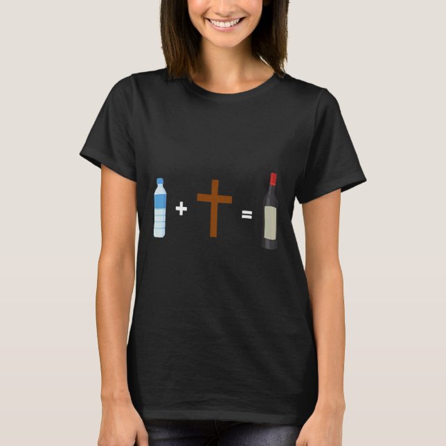 Wasser zum Wein Jesus trinken Trinken T-Shirt (Vorderseite)