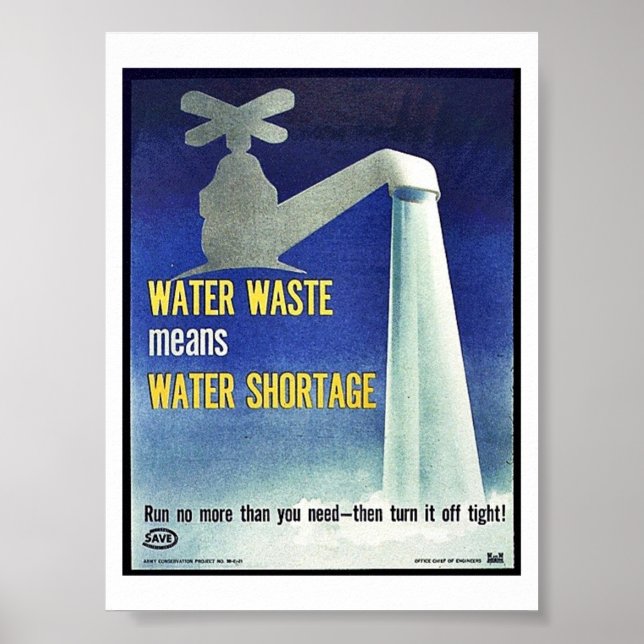 Wasserabfall bedeutet Wasserknappheit Poster (Vorne)