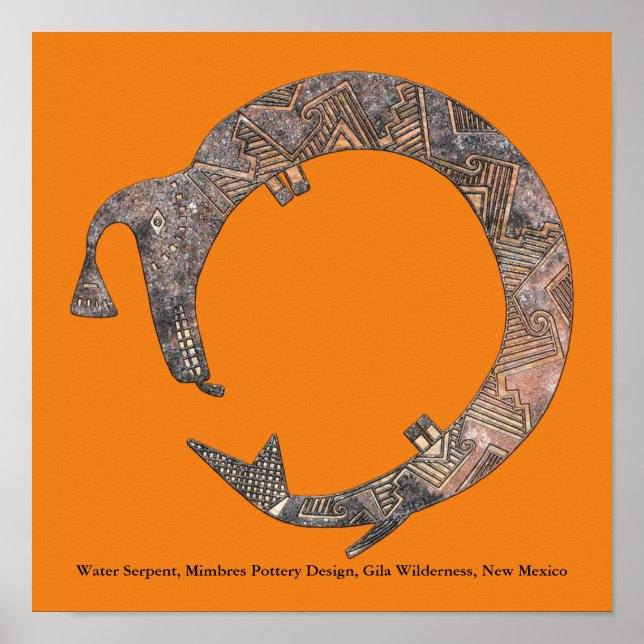 Wasserabfluss, Mimbres Pottery Design Poster (Vorne)