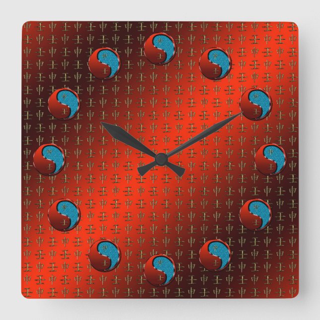 Wasseraffe Quadratische Wanduhr (Vorderseite)
