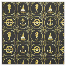 Wasseranker/Segelboot/Rad/Leuchtturm/Delphin Stoff