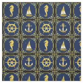 Wasseranker/Segelboot/Rad/Leuchtturm/Delphin Stoff