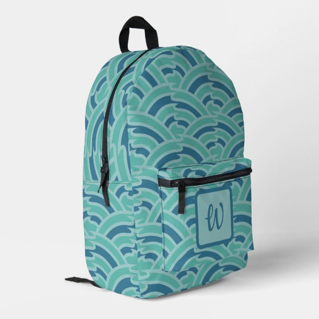 Wasserarme Bedruckter Rucksack (Rückseitige Ecke links)