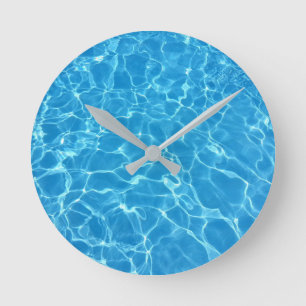 Wasserarme Schwimmbad Wasserreflektion Runde Wanduhr