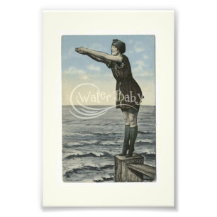 Wasserbaby Vintage-Tauchgirl Fotodruck