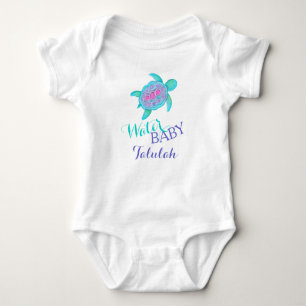 Wasserbabyrosa-Aquaschildkröte-Kunst-T - Shirt