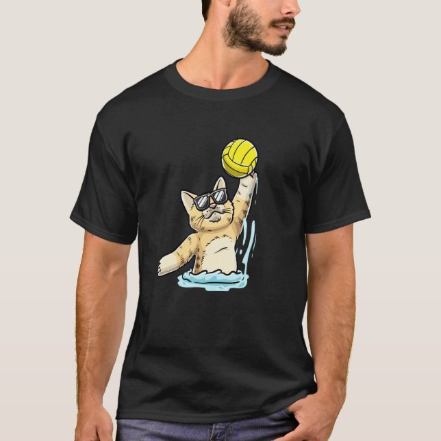 Wasserball-Katze T-Shirt (Vorderseite)