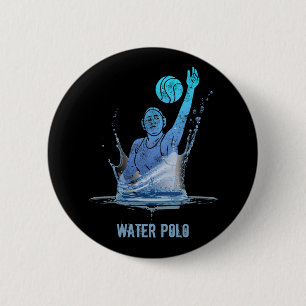 Wasserball-Vintage-Sportler mit Ball Button