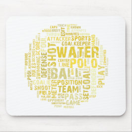 Wasserball-Wort-Wolken-Mäusematte Mousepad