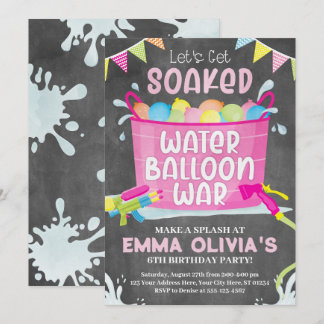 Wasserballon Einladung zum Geburtstag, Ballon War