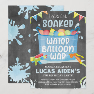 Wasserballon Einladung zum Geburtstag, Ballonkrieg