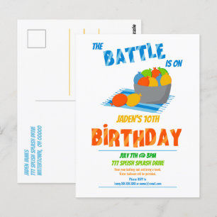 Wasserballon-Poolparty Kinder Sommer Geburtstag Postkarte