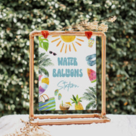 Wasserballon-Station Poster