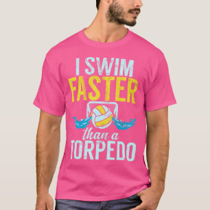 Wasserballspieler und Retro-Poolball Wasser P T-Shirt