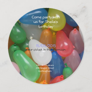 Wasserbalow Geburtstagsparty Einladung