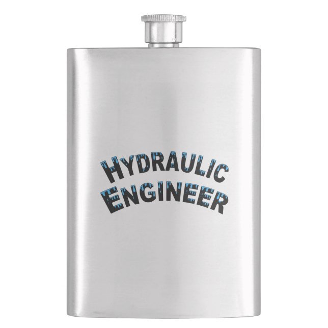 Wasserbauingenieur Wassertröpfchen  Flachmann (Vorderseite)