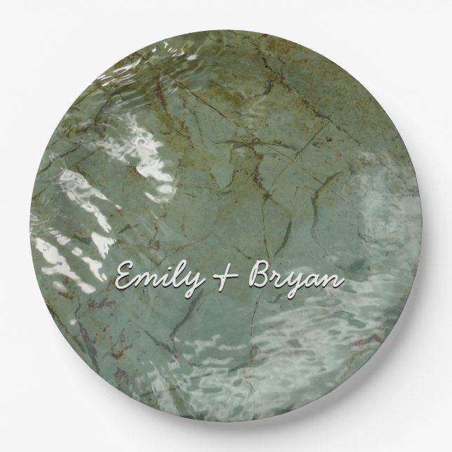 Wasserbedecktes Foto Pappteller (Vorderseite)