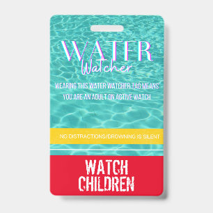 Wasserbeobachter-Tag für Schwimmbäder/Strand/Wasse Ausweis