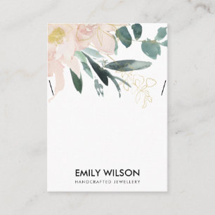 WASSERBLUSH GOLD FLORALWASSERCOLOR NEKLACE DISPLAY VISITENKARTE