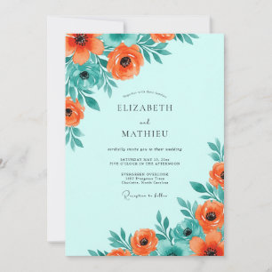 Wasserbotschaft-Botanische Hochzeit Einladung