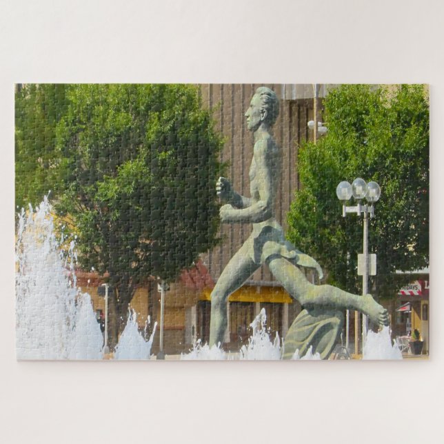 Wasserbrunnen olympischer Läufer Saint Louis Puzzle (Horizontal)