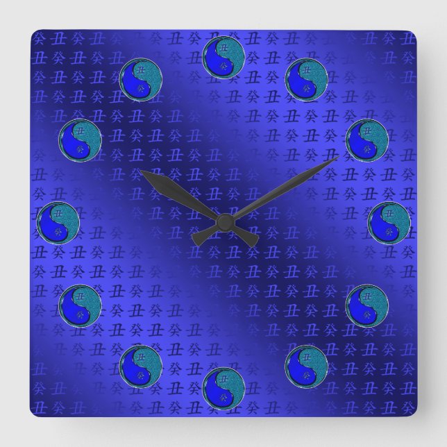 Wasserbüffel Quadratische Wanduhr (Vorderseite)