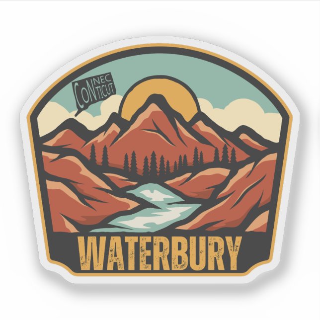 Wasserbury, Connecticut Aufkleber (Vorderseite)