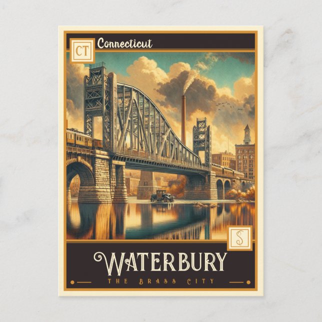 Wasserbury, Connecticut | VINTAG Postkarte (Vorderseite)