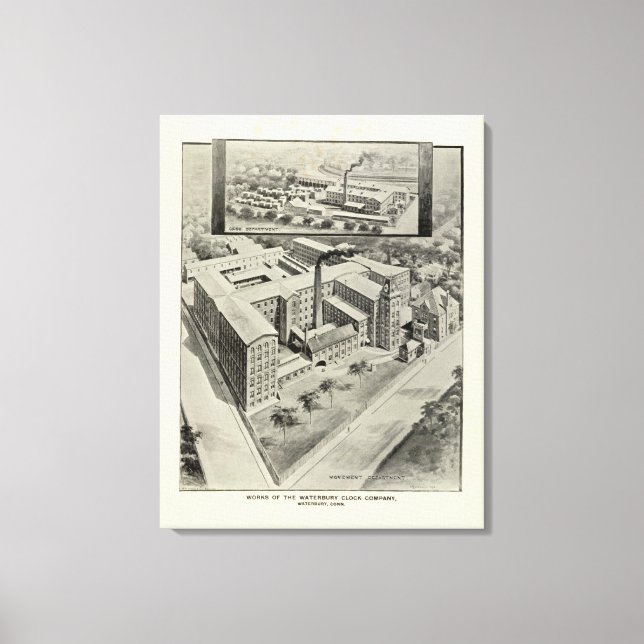 Wasserbury-Uhr Leinwanddruck (Vorderseite)