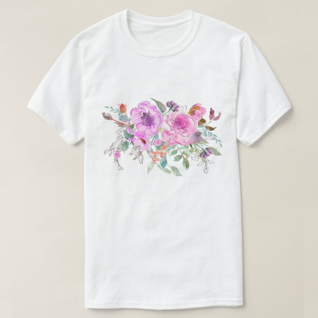 Wassercolor Bouquet T-Shirt (Design vorne)