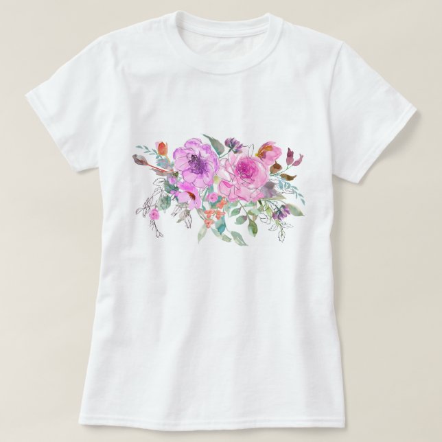 Wassercolor Bouquet T-Shirt (Design vorne)