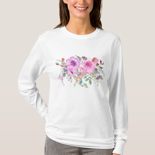 Wassercolor Bouquet T-Shirt (Vorderseite)