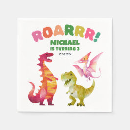 Wassercolor Dinosaurier Dig Niedlich Dino Kinderge Serviette